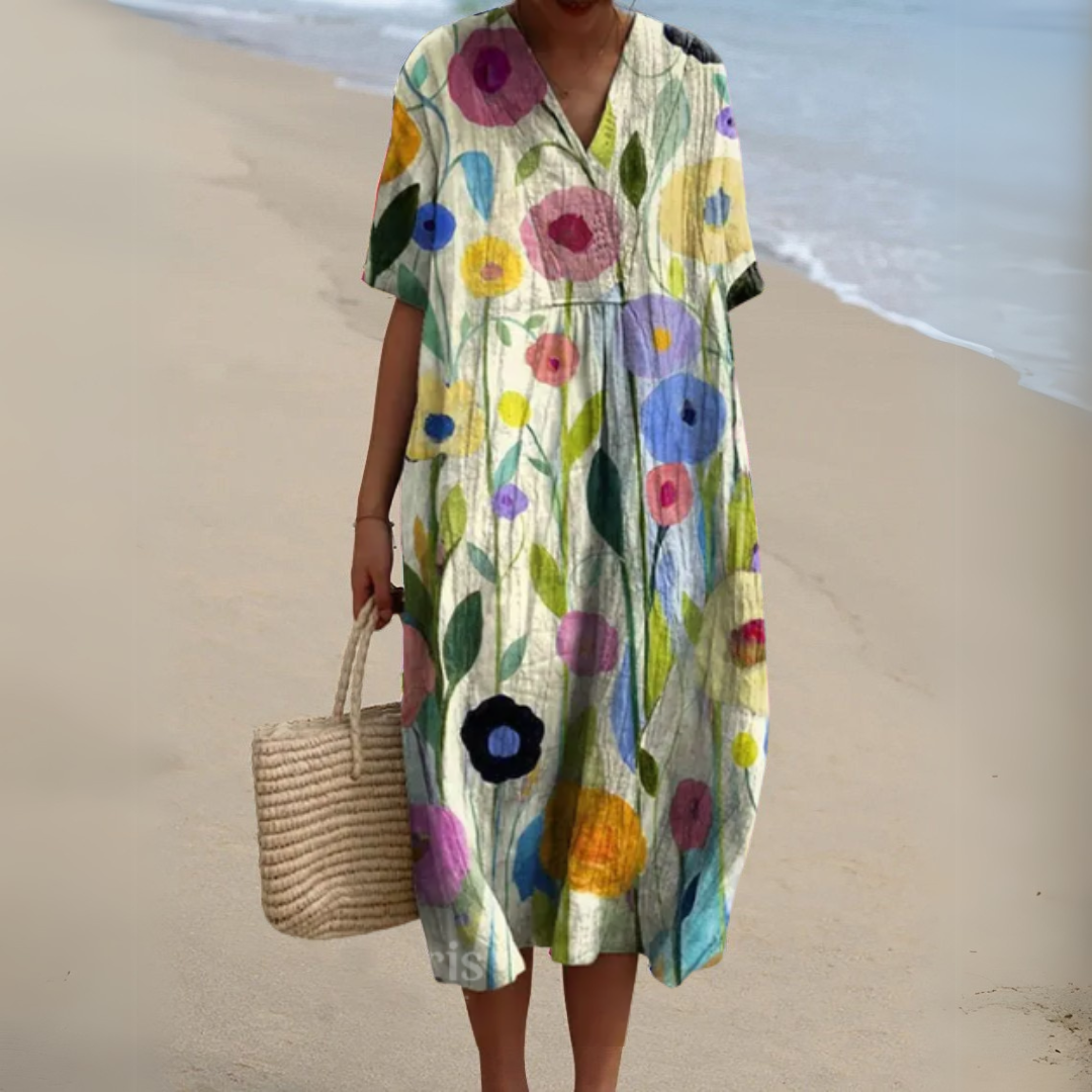 Irene | Lightweight Summer Dress With Floral Note