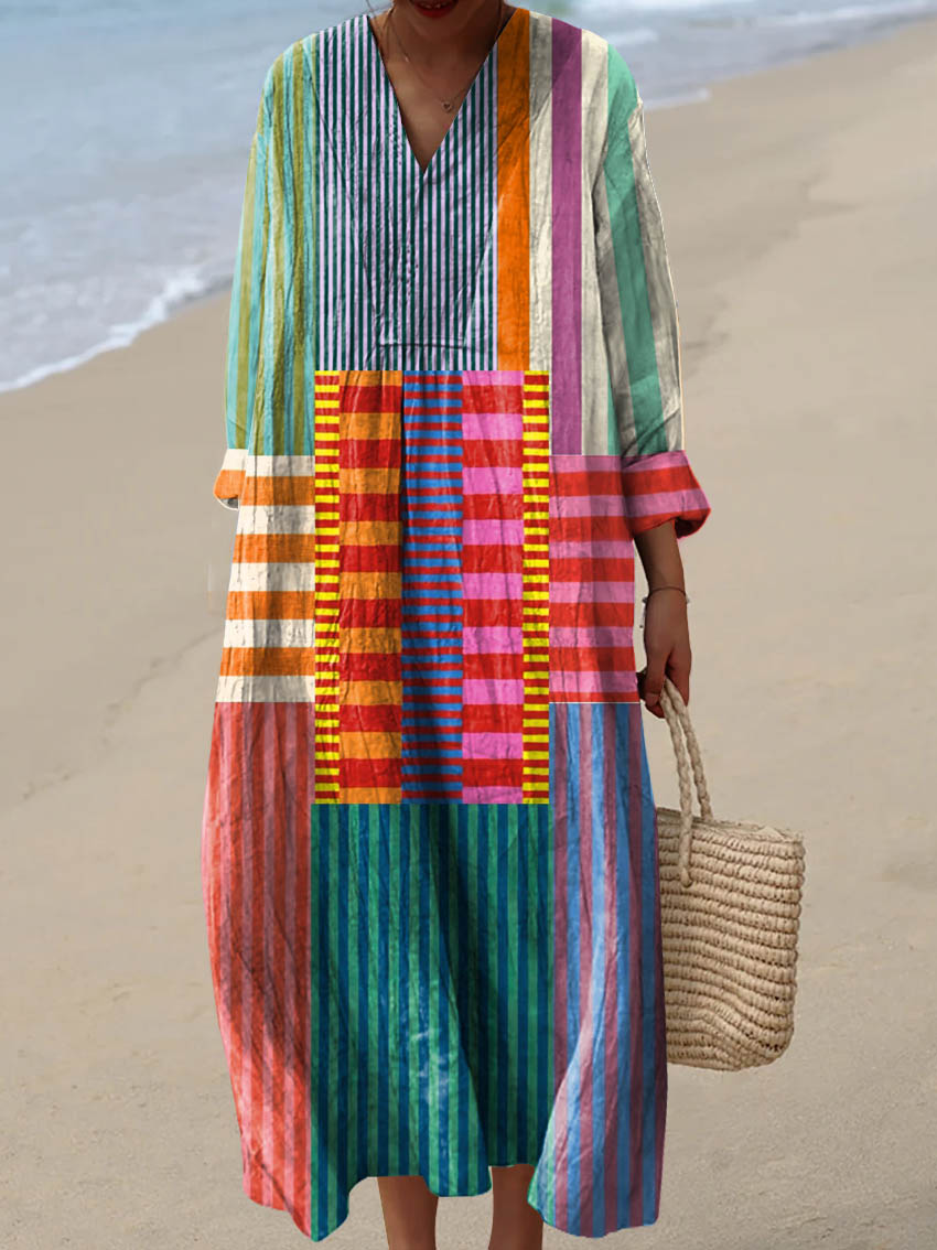 Ember | Women's Retro Geometric Pattern Dress