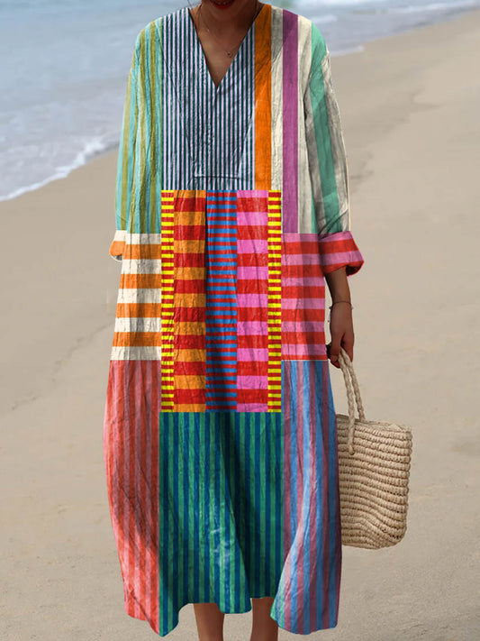 Ember | Women's Retro Geometric Pattern Dress