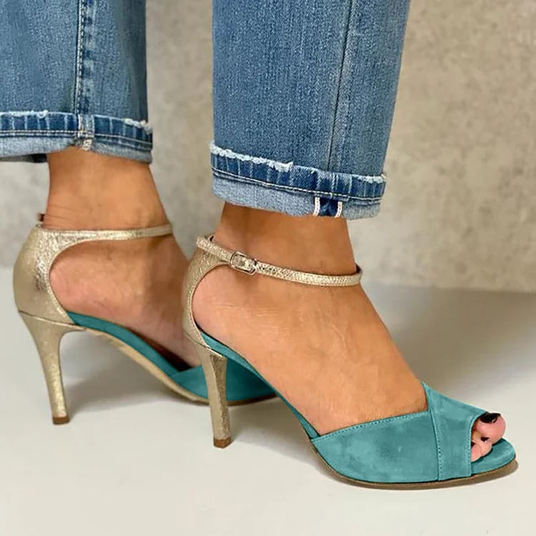 Liv | High Heel Peep-Toe Pumps With Strap And Closure