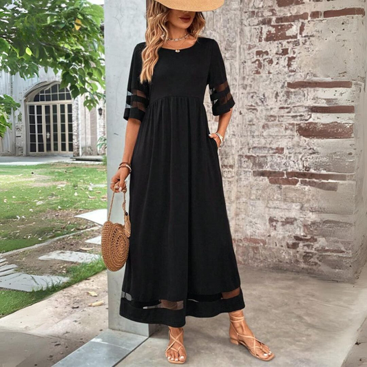 Adeline | Tummy-Flattering Dress With Sheer Accents