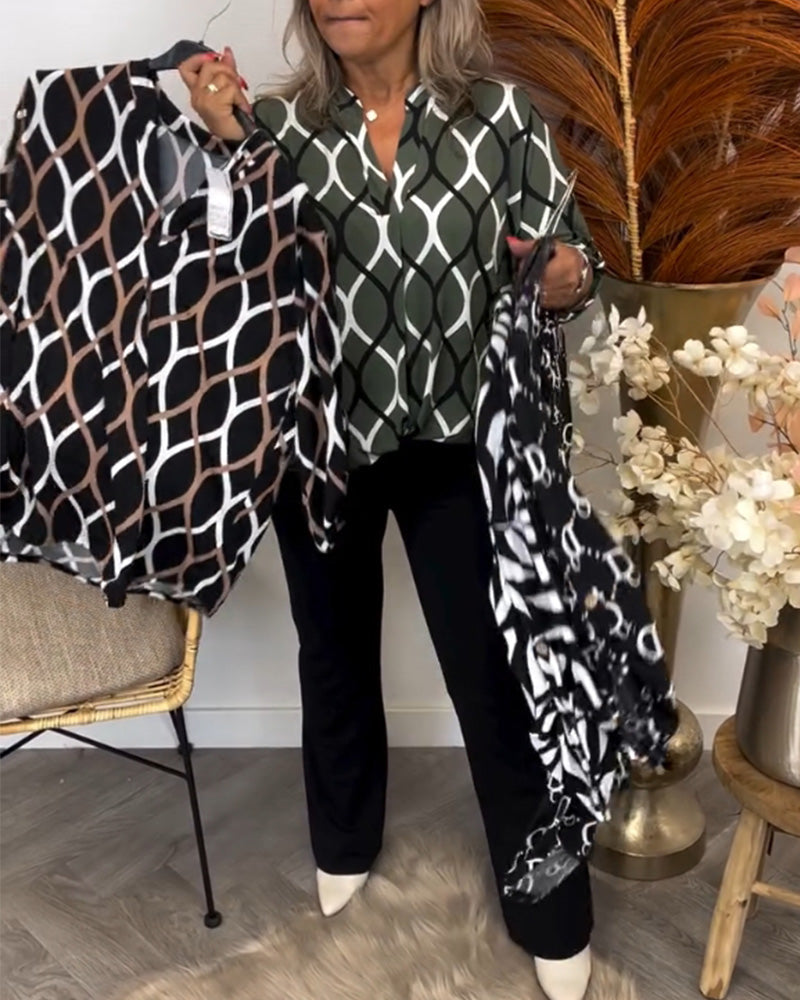 Janny | Casual Longsleeve Blouse With Elegant Pattern