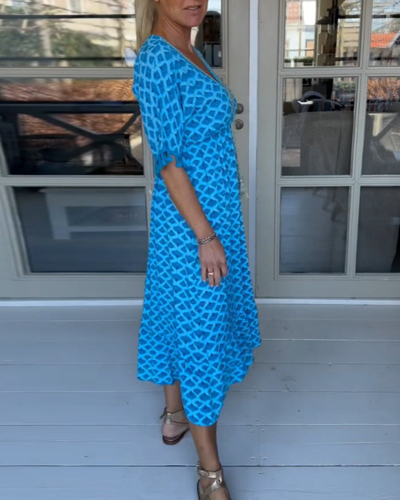 Amelia | V-neck Casual Dress With Print