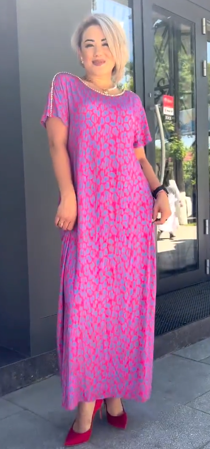 Raven | Spring Chic Printed Maxi Dress With Pockets