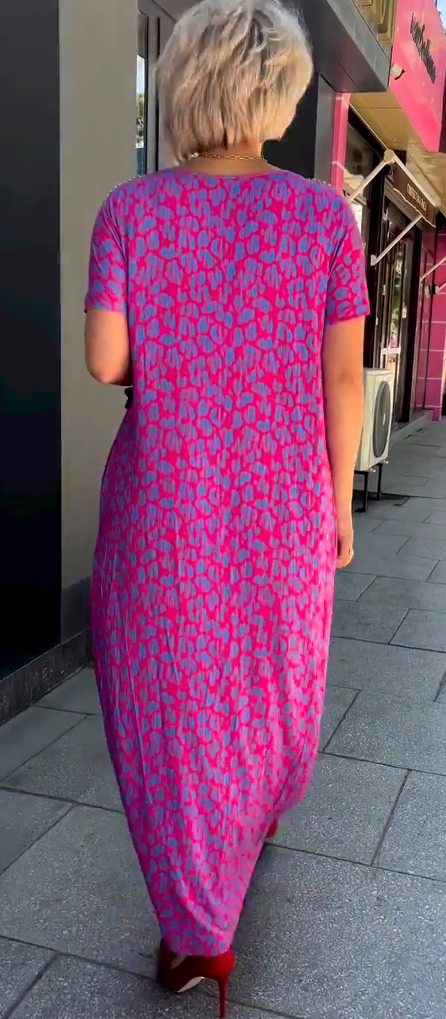 Raven | Spring Chic Printed Maxi Dress With Pockets