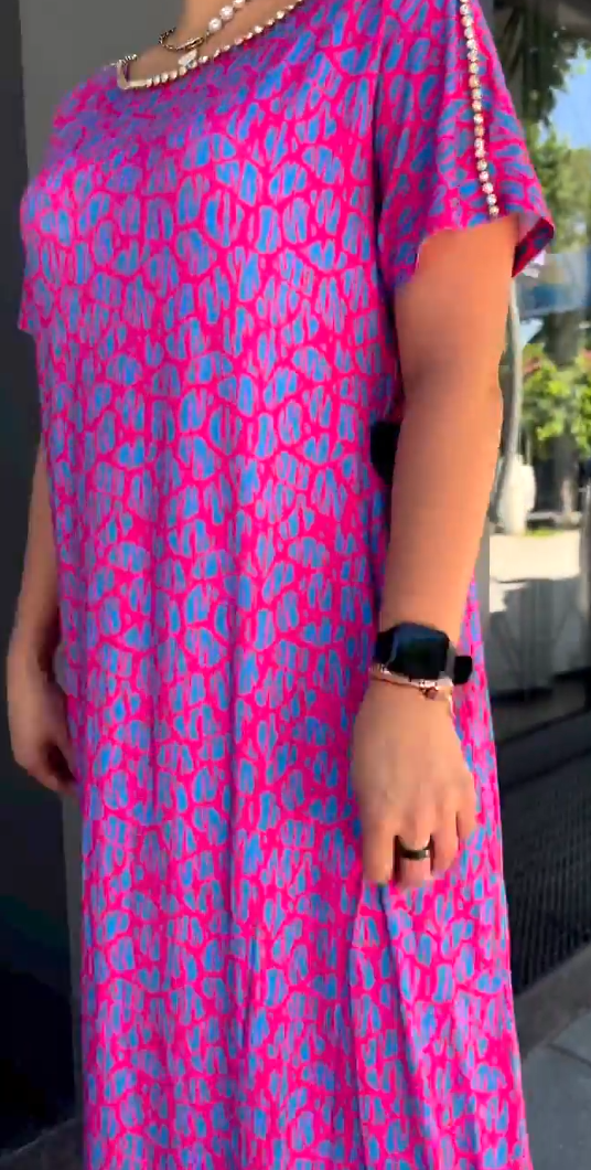 Raven | Spring Chic Printed Maxi Dress With Pockets