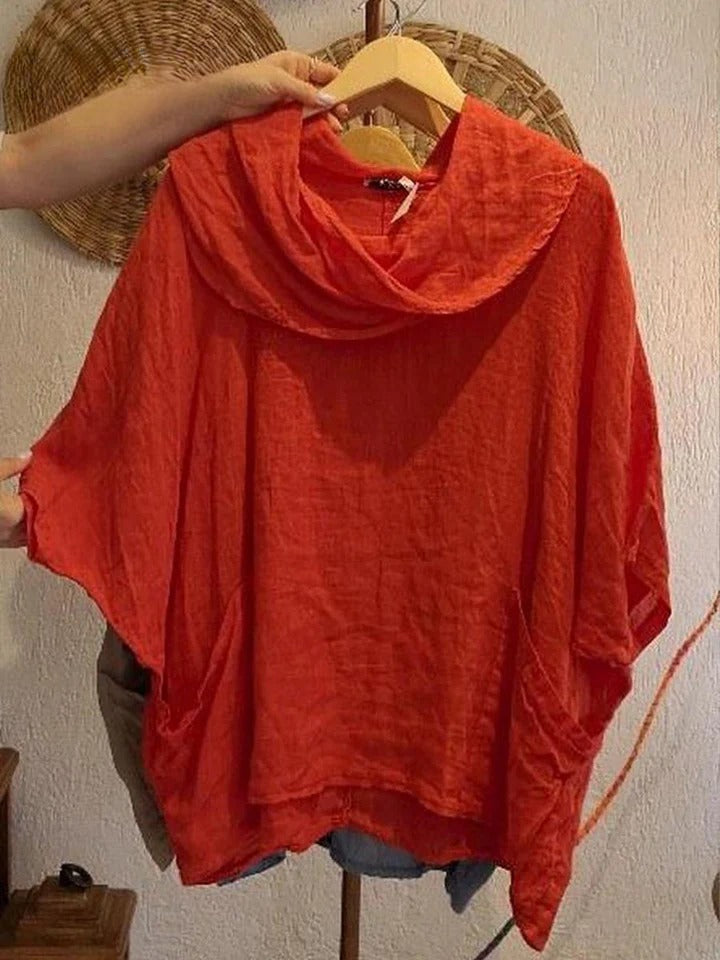 Tanith | Relaxed Fit 3/4 Sleeve Draped Neck Blouse