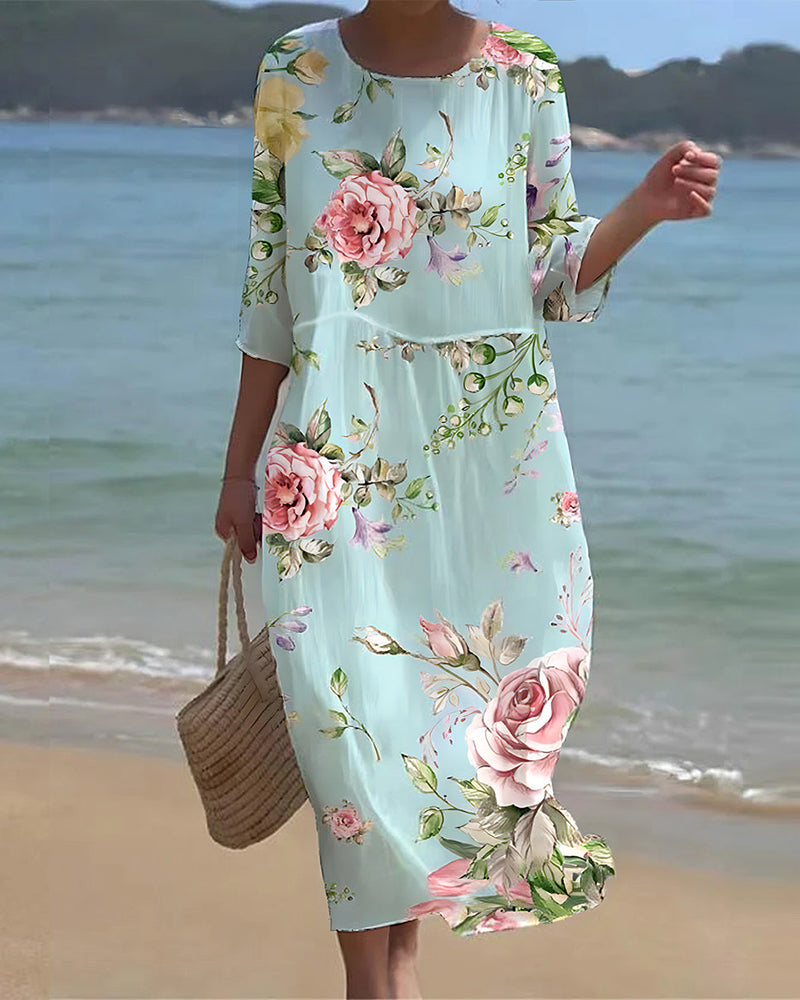 Frankie | Elegant Floral Dress With Tummy Covering Limited Stock