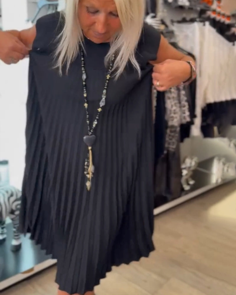 Nova | Trendy Round Neck Pleated Dress