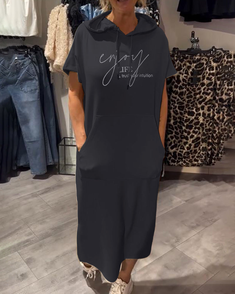Anika | Everyday Dress with Drawstring Closure and Hood