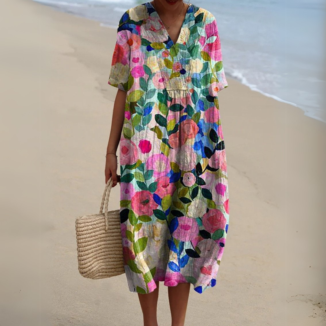 Irene | Lightweight Summer Dress With Floral Note
