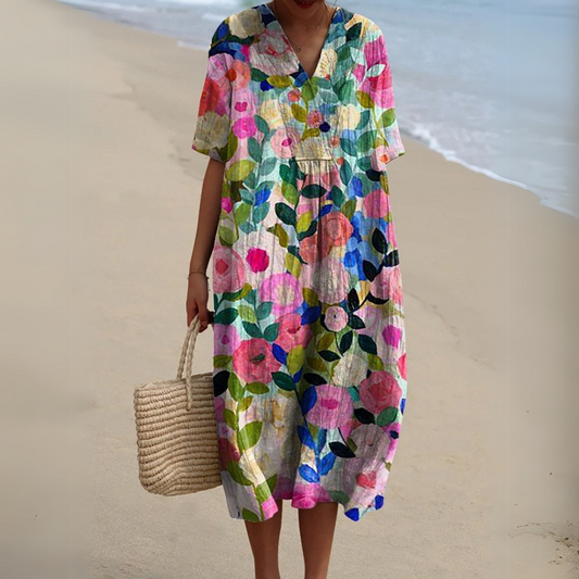 Irene | Lightweight Summer Dress With Floral Note