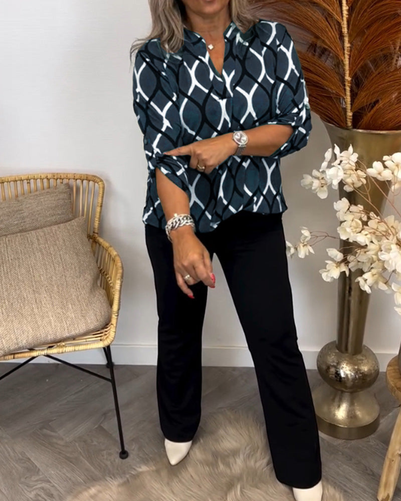 Janny | Casual Longsleeve Blouse With Elegant Pattern