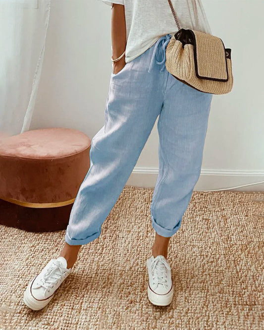 Skylar | Comfortable Elastic Waist Drawstring Pants