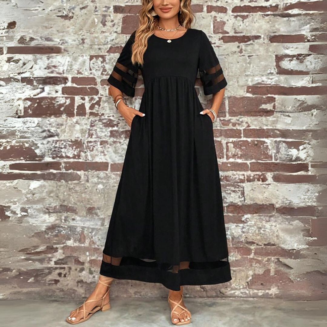 Adeline | Tummy-Flattering Dress With Sheer Accents