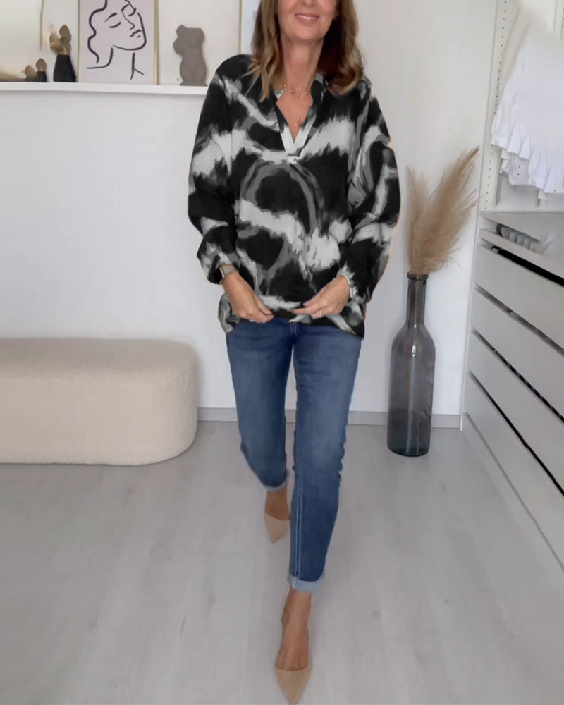 Sloane | Women's V-Neck Printed Top