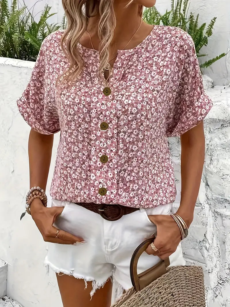 Jelena | Stylish Buttons Summer Top