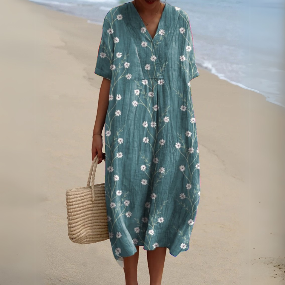 Irene | Lightweight Summer Dress With Floral Note