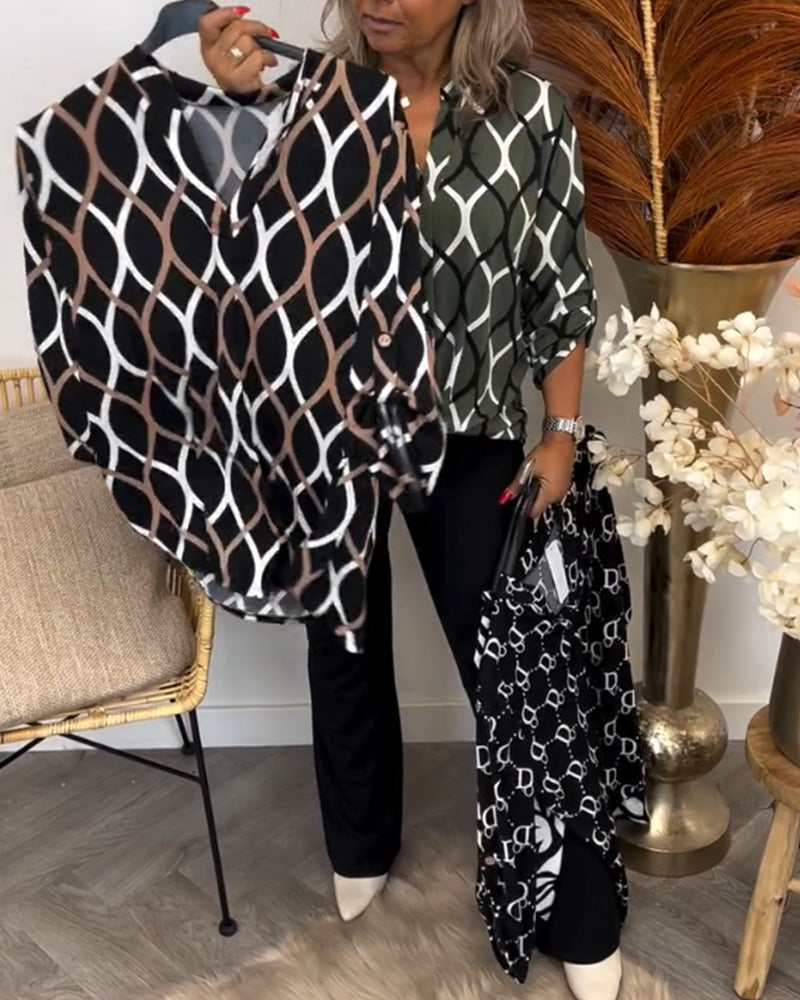 Janny | Casual Longsleeve Blouse With Elegant Pattern