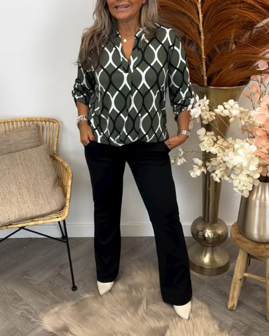 Janny | Casual Longsleeve Blouse With Elegant Pattern
