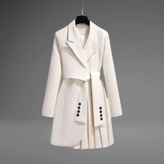 Louisa | Elegant Coat With Pleated Details