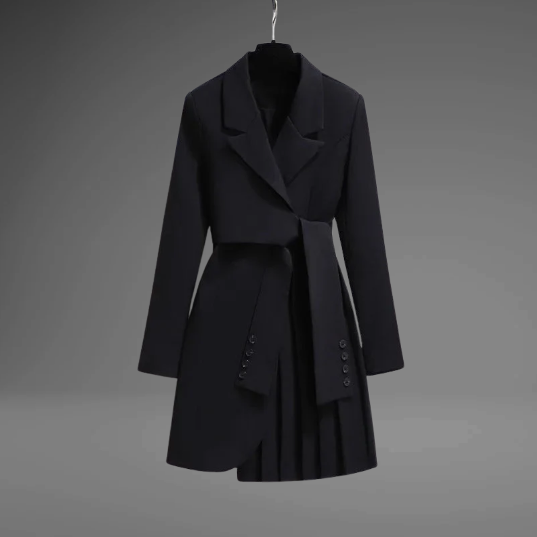 Louisa | Elegant Coat With Pleated Details