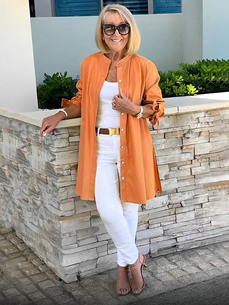 Elliora | Gathered Back Shirt Jacket