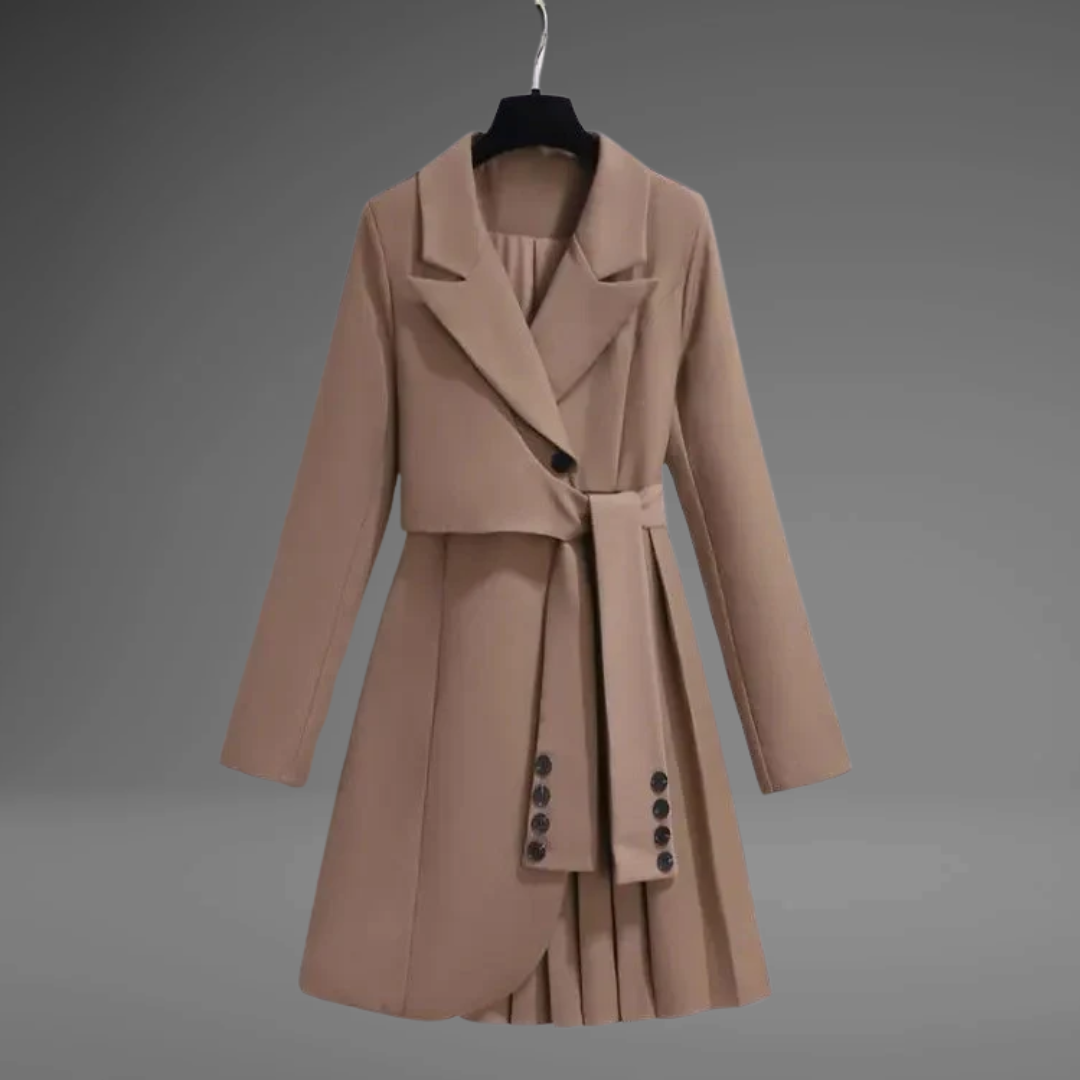 Louisa | Elegant Coat With Pleated Details