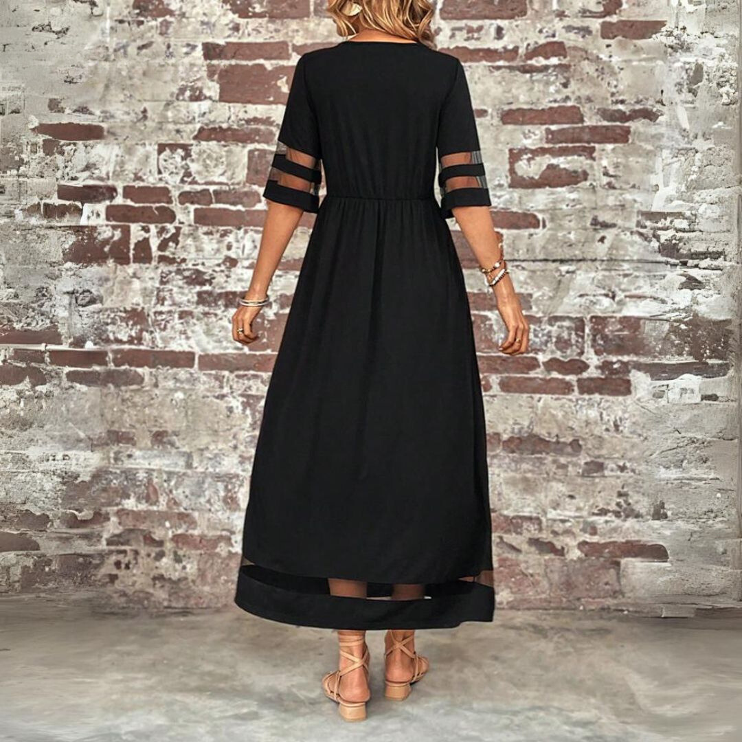 Adeline | Tummy-Flattering Dress With Sheer Accents