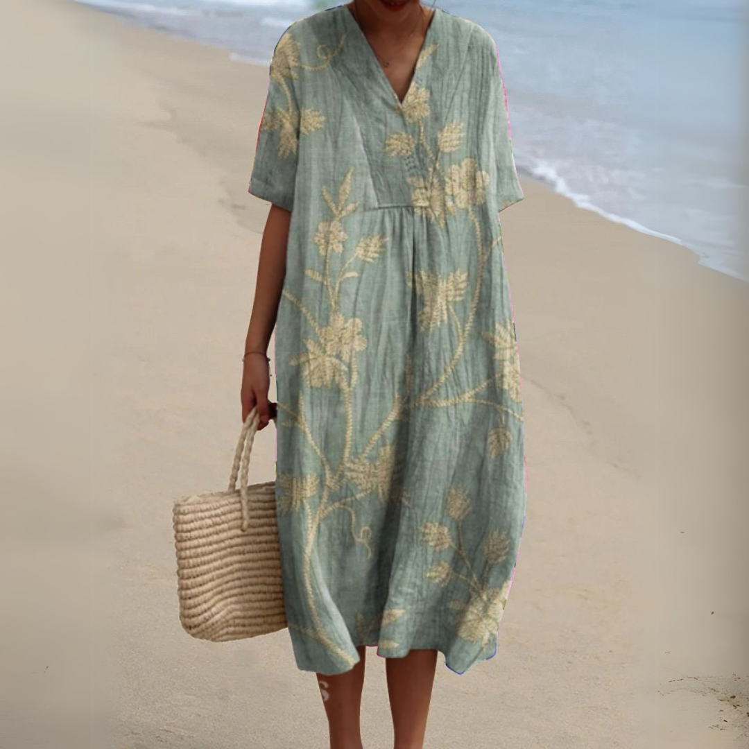 Irene | Lightweight Summer Dress With Floral Note