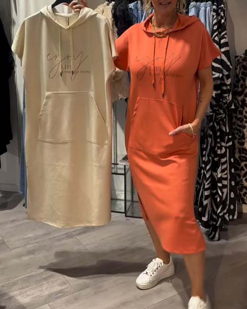 Anika | Everyday Dress with Drawstring Closure and Hood
