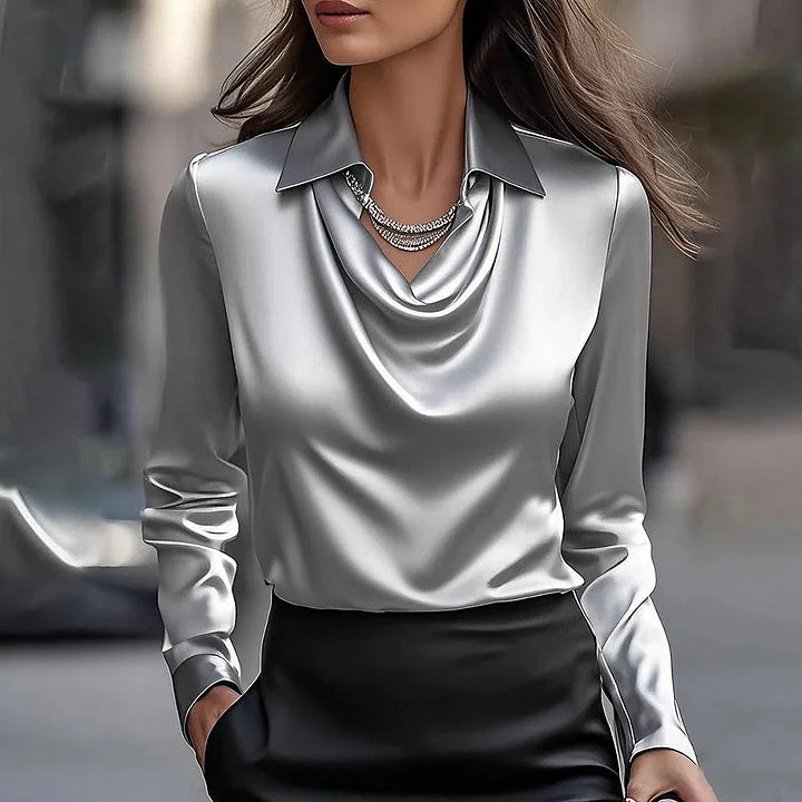 Carmina | Elegant Blouse with Draped Neckline