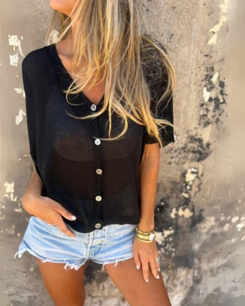 Hadley | Relaxed Casual V-Neck Short Sleeve Shirt