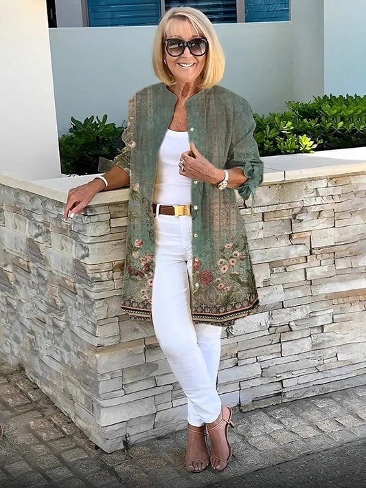 Florabel | Bow Sleeve Printed Jacket