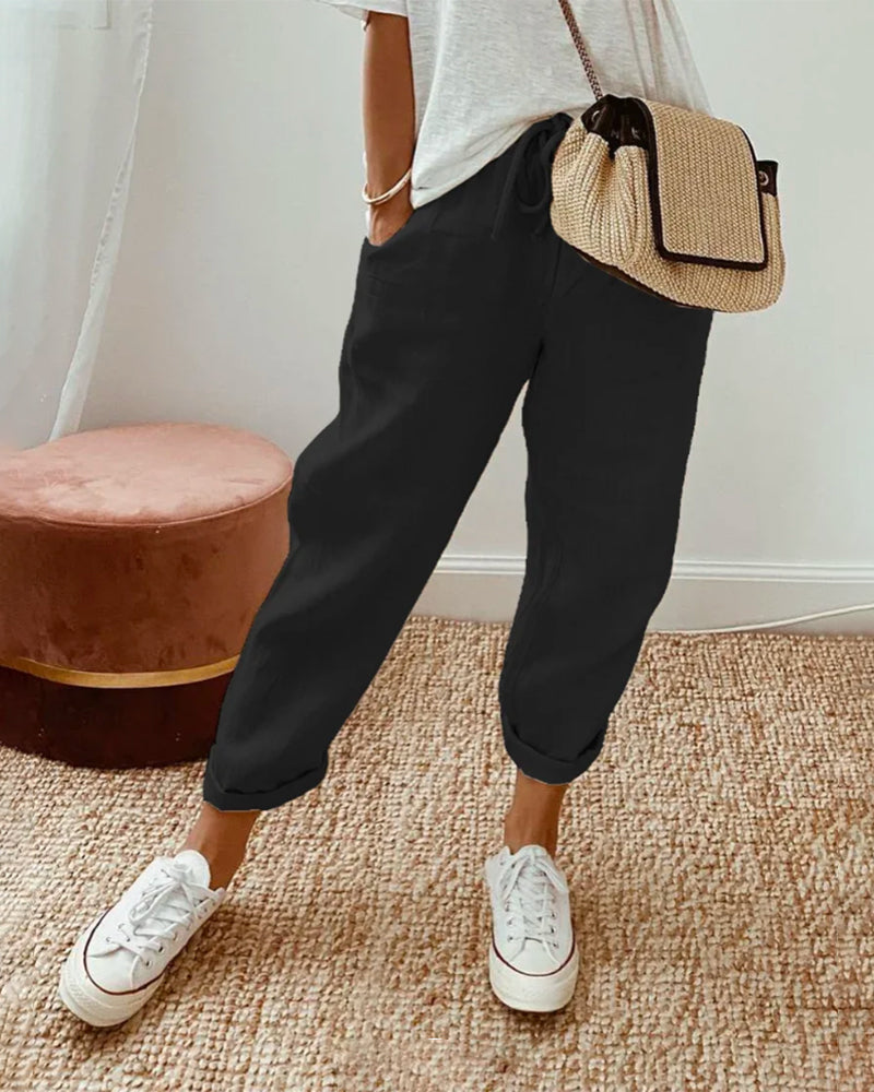 Skylar | Comfortable Elastic Waist Drawstring Pants