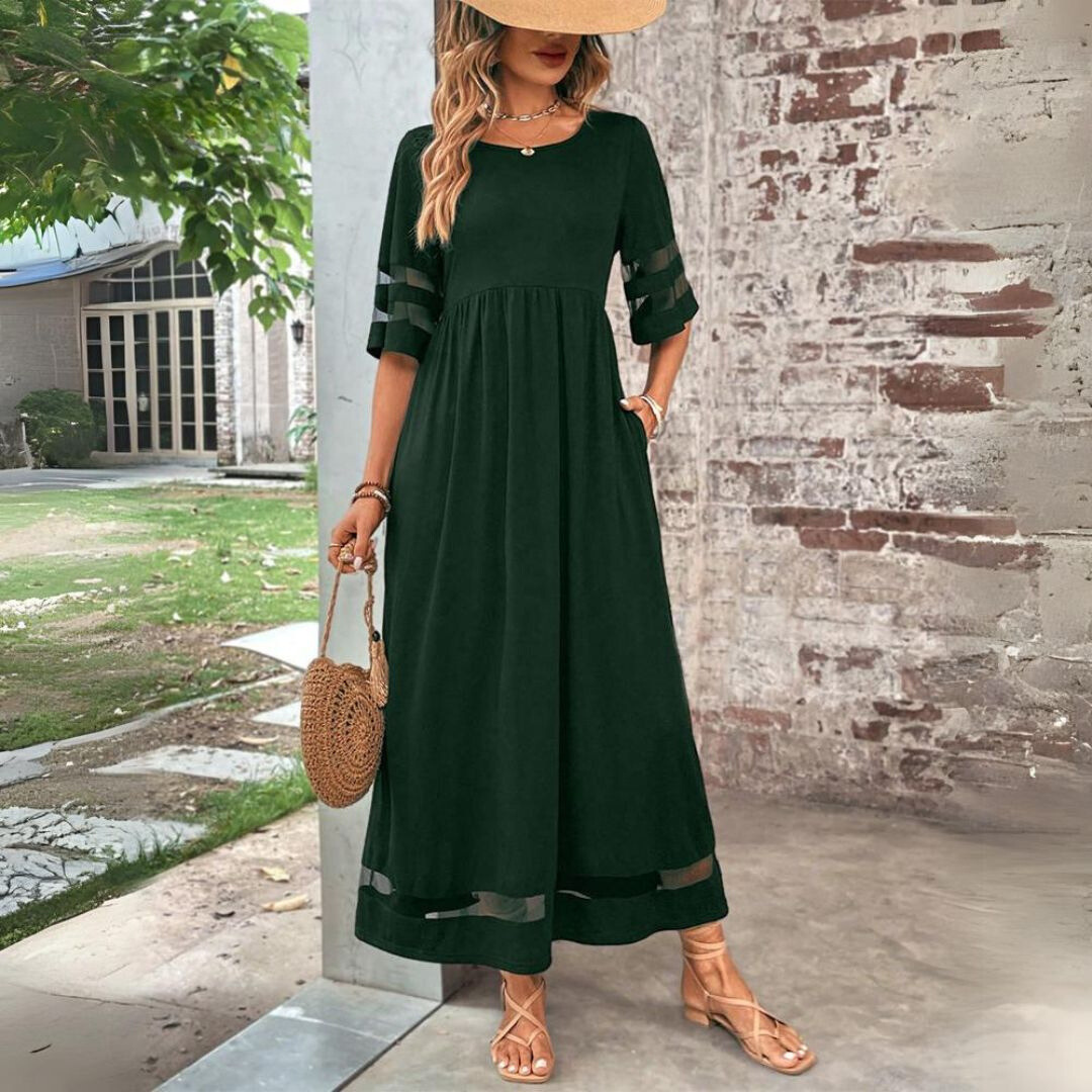 Adeline | Tummy-Flattering Dress With Sheer Accents