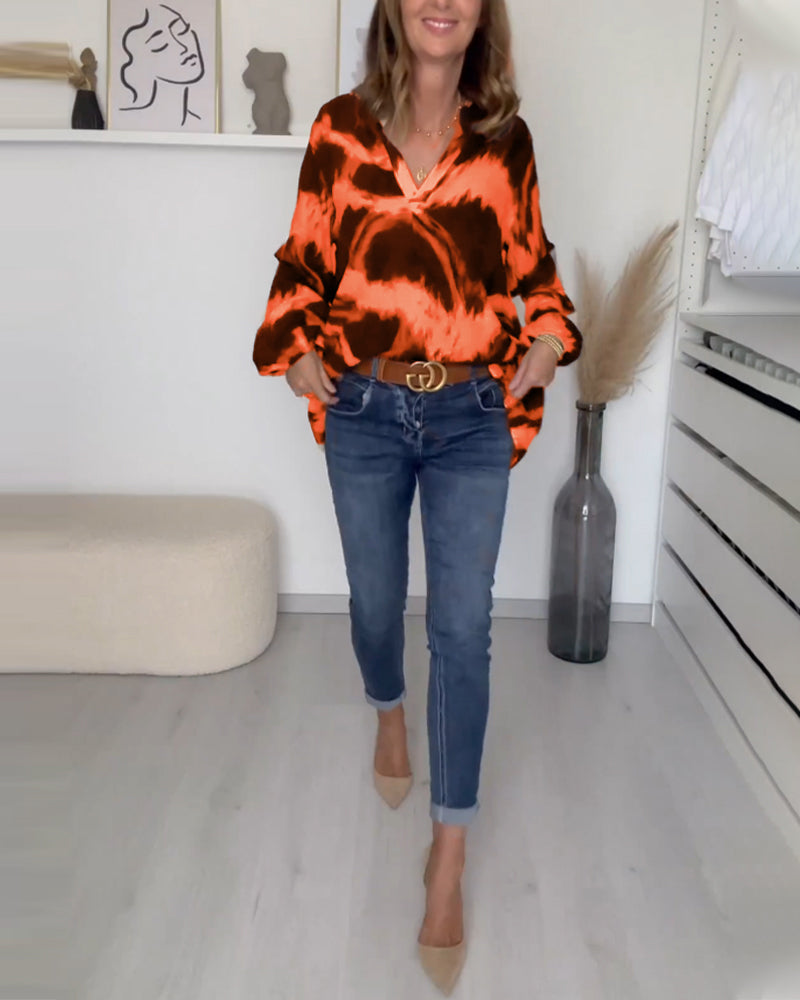 Sloane | Women's V-Neck Printed Top