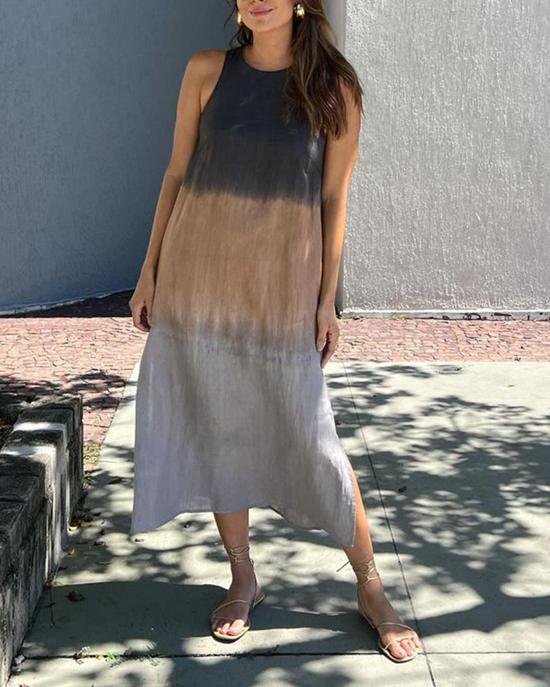 Anette | Sleeveless Gradient Dress With Round Neck