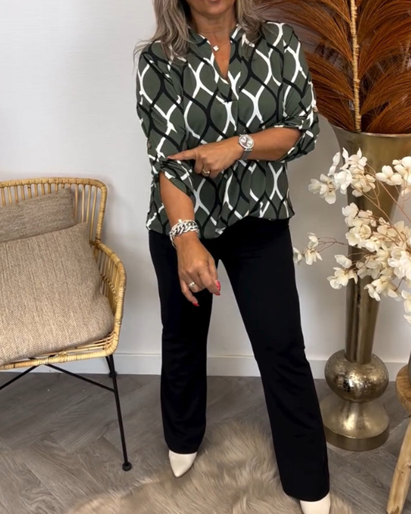 Janny | Casual Longsleeve Blouse With Elegant Pattern