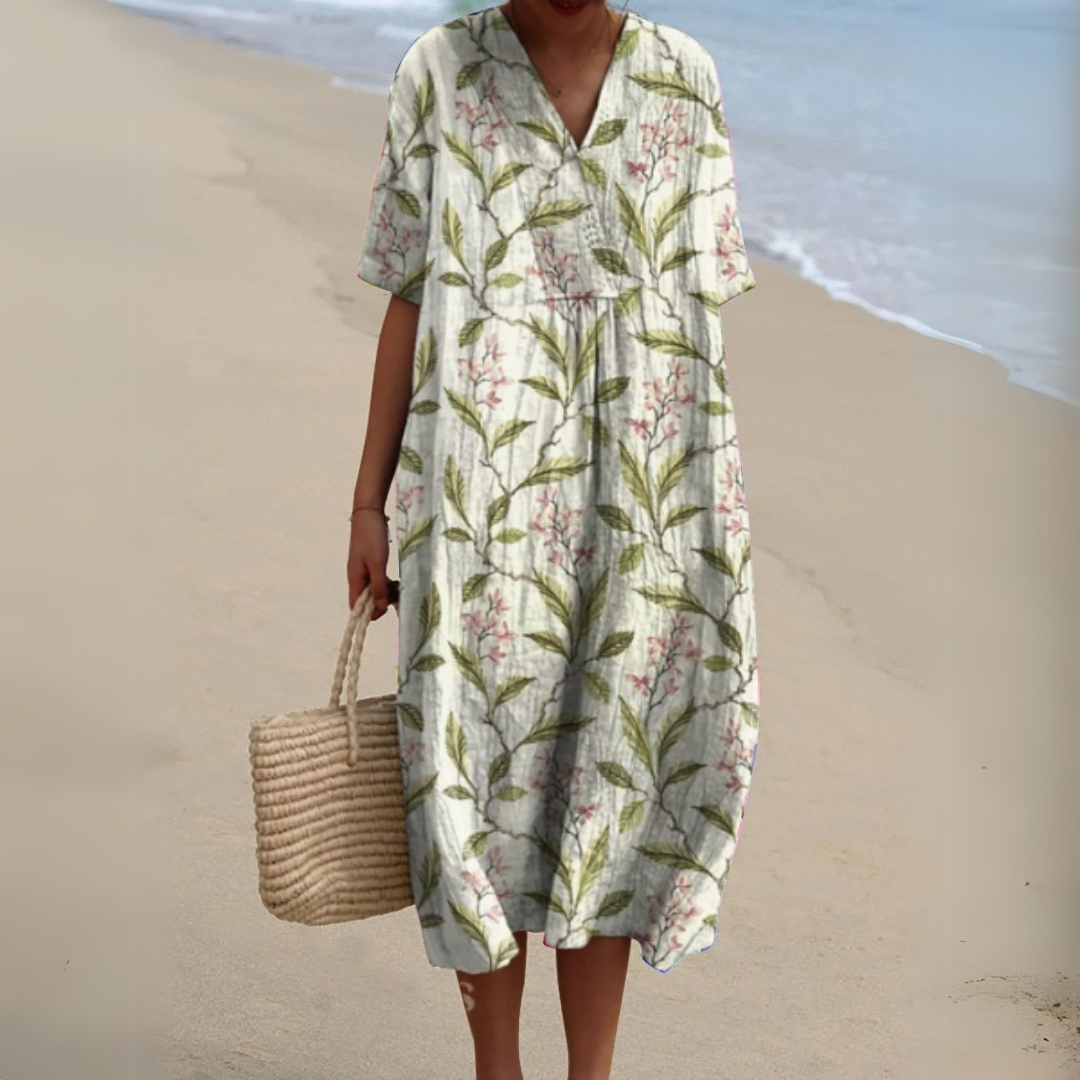 Irene | Lightweight Summer Dress With Floral Note