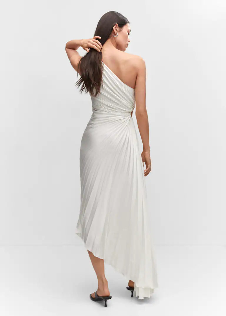 Sylviana | One Shoulder Pleated Midi Dress