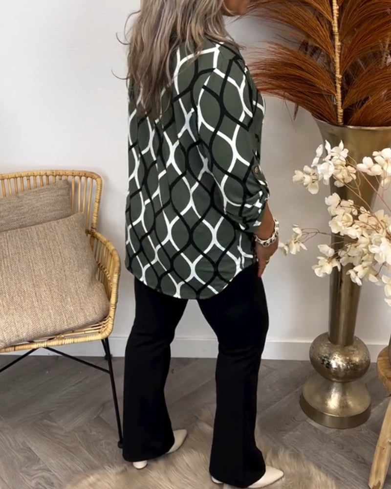 Janny | Casual Longsleeve Blouse With Elegant Pattern