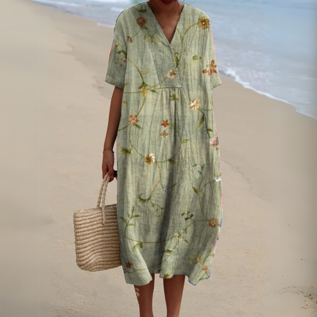 Irene | Lightweight Summer Dress With Floral Note