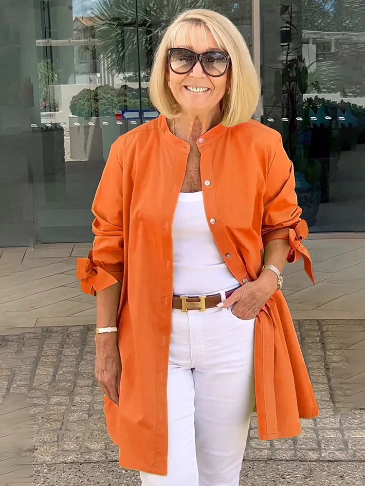 Elliora | Gathered Back Shirt Jacket