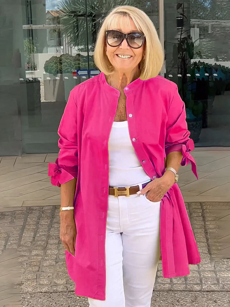 Elliora | Gathered Back Shirt Jacket