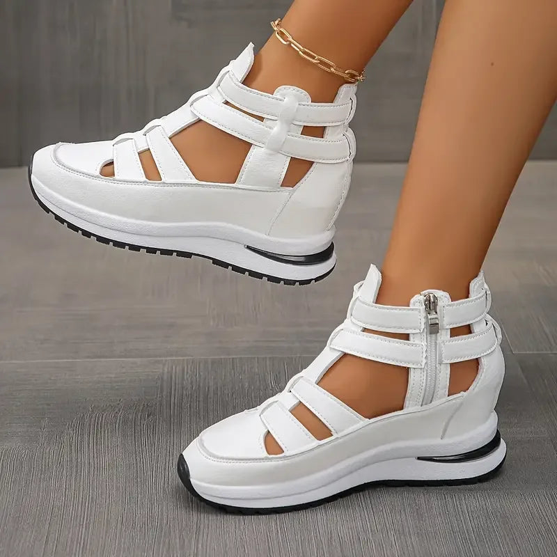 Souad | Lightweight Wedge Sandals with Side Zipper