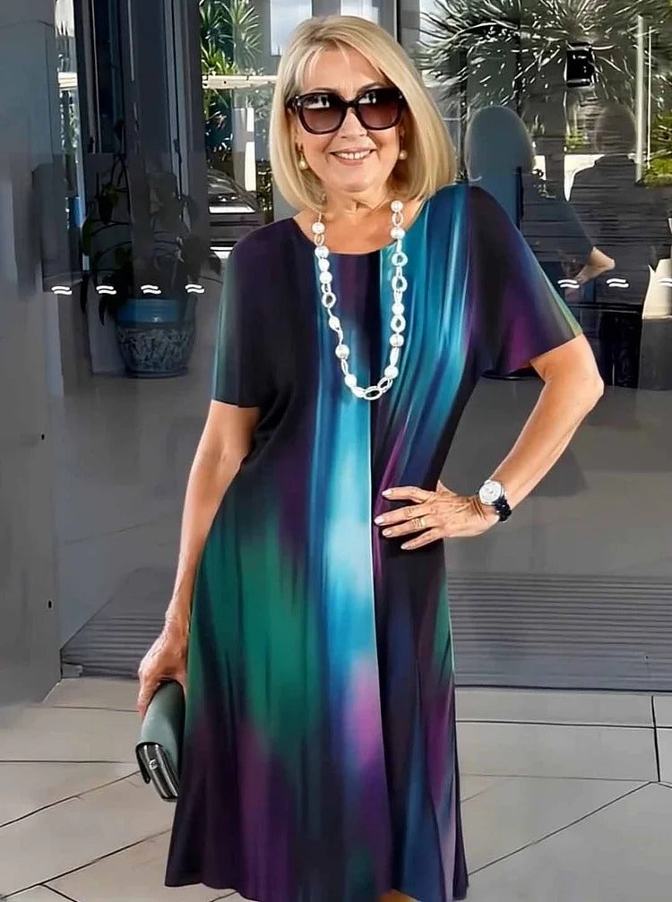 Rosara | Comfortable Loose Printed Medium Dress
