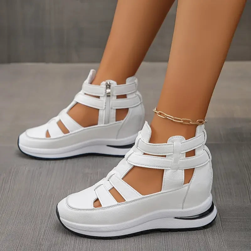Souad | Lightweight Wedge Sandals with Side Zipper