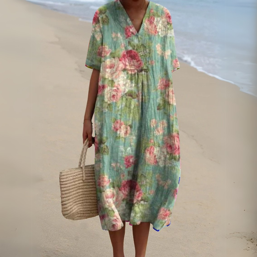 Irene | Lightweight Summer Dress With Floral Note