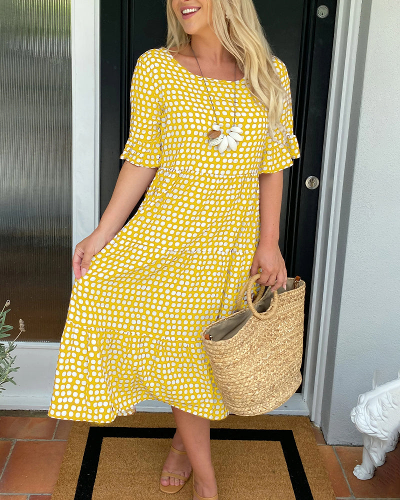 Rhea | Vintage-Inspired Polka Dot Midi Dress